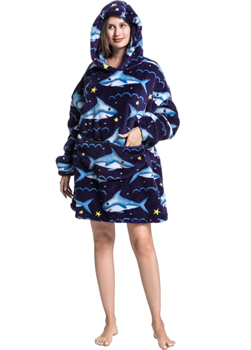 Lazy Thickened Blanket Hoodie